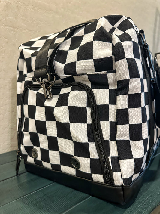 WEEKENDER CHECKERED DUFFLE BAG