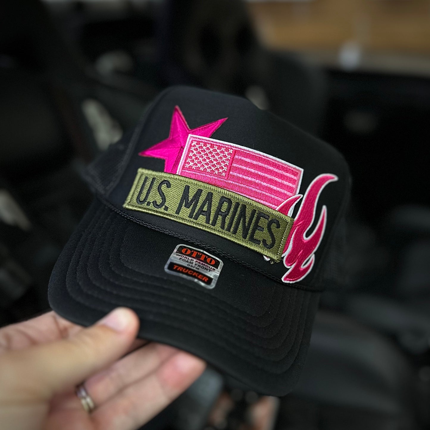 PATRIOTIC PINK TRUCKER HAT